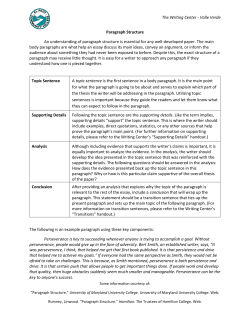 How to structure a paragraph
