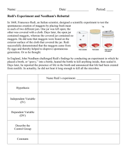 Redi`s Experiment and Needham`s