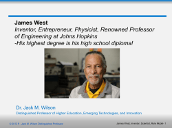 James West Inventor, Entrepreneur, Physicist, Renowned Professor