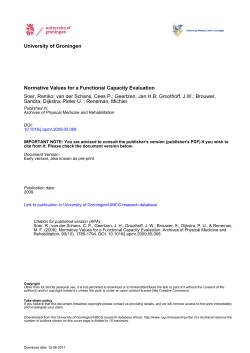 Normative Values for a Functional Capacity Evaluation