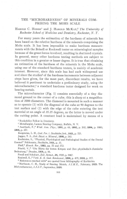THE "MICROHARDNESS`` OF MINERALS COM