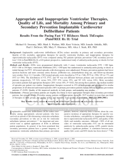 Appropriate and Inappropriate Ventricular Therapies