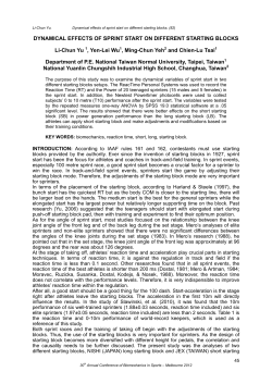 DYNAMICAL EFFECTS OF SPRINT START ON DIFFERENT