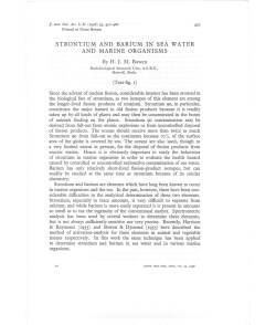 STRONTIUM AND BARIUM IN SEA WATER AND MARINE