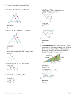 10. If AB = 6, BC = 4, and AE = 9, find ED. ANSWER