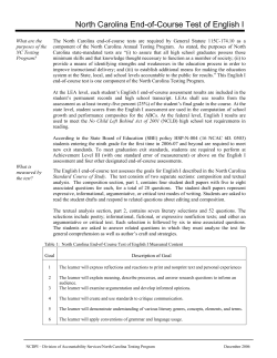North Carolina End-of-Course Test of English I