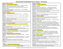 Social Studies Florida Standards At a Glance: Third Grade