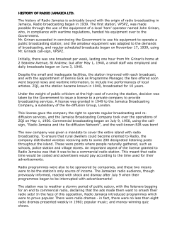 history of radio jamaica ltd. - Jamaica Amateur Radio Association