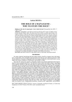 THE ROLE OF A MAP LEGEND – WHY TO STUDY THE ISSUE?