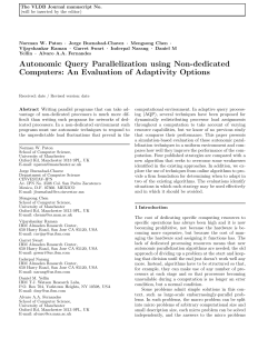 Autonomic Query Parallelization using Non