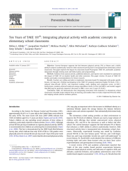 Ten Years of TAKE 10!&reg;: Integrating physical activity with academic