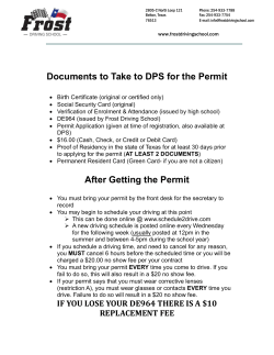 Documents to Take to DPS for the Permit After Getting the Permit
