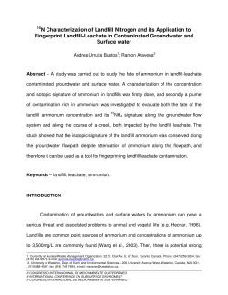 N Characterization of Landfill Nitrogen and its Application to