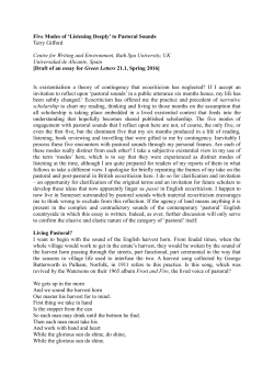Five Modes of `Listening Deeply` to Pastoral Sounds Terry Gifford