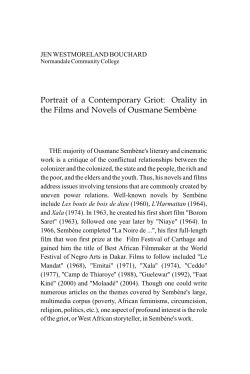 Portrait of a Contemporary Griot