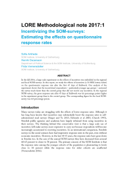 LORE Methodological note 2017:1
