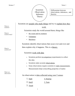 Scientists Observation Inference Theory Scientists are people who