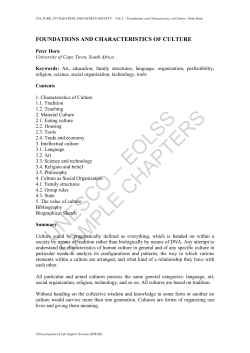 Foundations and Characteristics of Culture