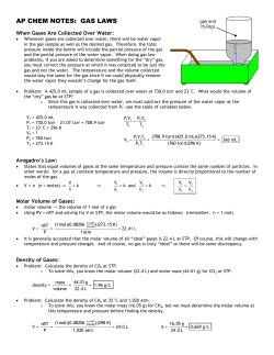 AP CHEM NOTES: GAS LAWS