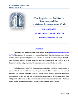 Louisiana Procurement Code