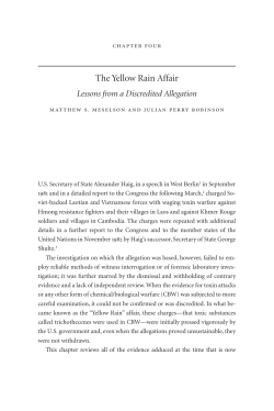 The Yellow Rain Affair - The Belfer Center for Science and