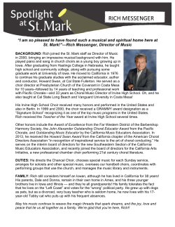 rich messenger - St. Mark Presbyterian Church Newport Beach
