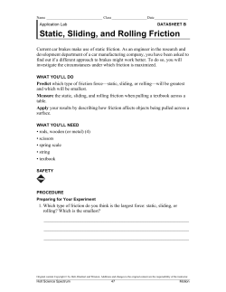 Static, Sliding, and Rolling Friction
