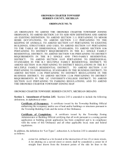 Ordinance #76 - Oronoko Township
