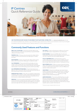 IP Centrex Hosted Voice Reference Guide