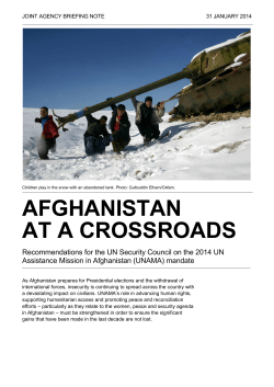 Afghanistan at a Crossroads