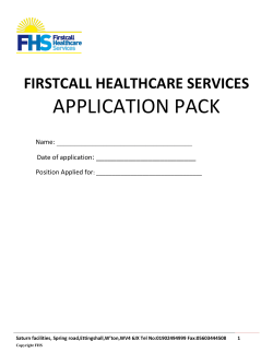 Application Form - Firstcall Healthcare Services LTD.