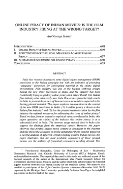 Online Piracy of Indian Movies - Digital Commons at Michigan State