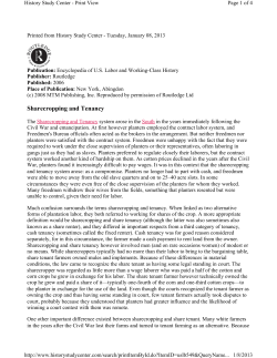 Sharecropping and Tenancy