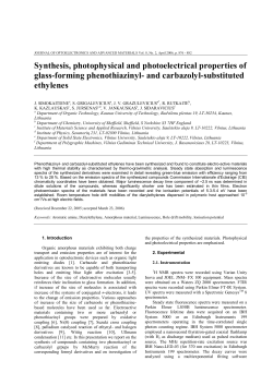 Synthesis, photophysical and photoelectrical properties of glass