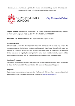 - City Research Online