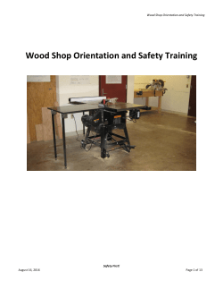 Wood Shop Orientation and Safety Training