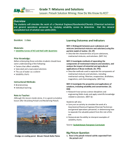 Grade 7: Mixtures and Solutions - Saskatchewan Mining Association