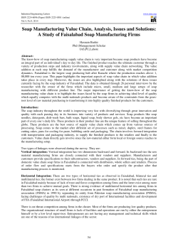 Soap Manufacturing Value Chain, Analysis, Issues and