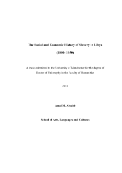 The Social and Economic History of Slavery in Libya (1800