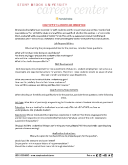 HOW TO WRITE A PROPER JOB DESCRIPTION Strong job
