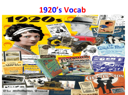 1920`s Vocab
