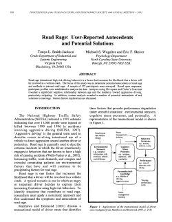 Road Rage - Cognitive Ergonomics Laboratory