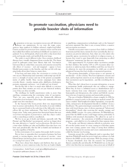 To promote vaccination, physicians need to provide booster shots of