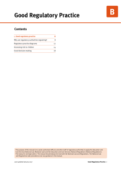 Good Regulatory Practice