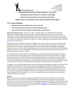 Klondex Mines Intersects 30.9 g/t Gold Over 4.9 meters