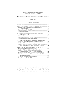 THE FAILURE OF PUBLIC NOTICE IN PATENT PROSECUTION