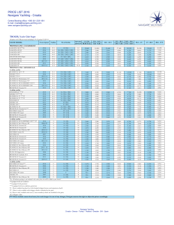 PRICE LIST 2016 Navigare Yachting