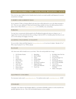 AAMB COLOMBIA TRIP &ndash; FINAL FULL BULLETIN &ndash; 8