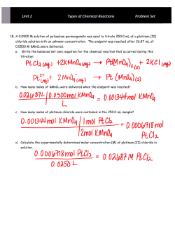 Unit 2 Types of Chemical Reactions Problem Set