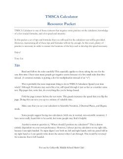TMSCA Calculator Resource Packet